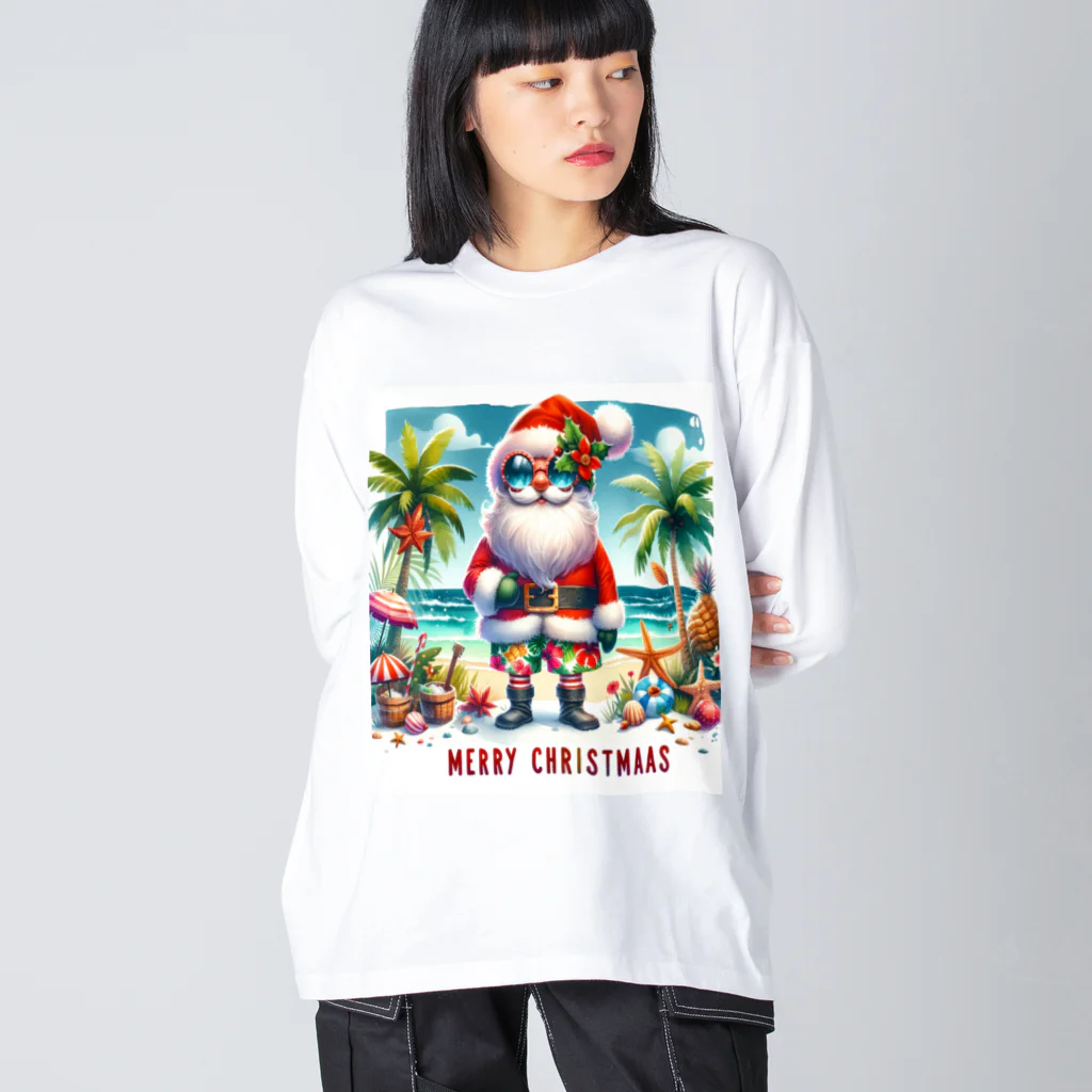 TACHYONJAPANのMerry Christmasシリーズ　サンタのサマークリスマス」 ビッグシルエットロングスリーブTシャツ