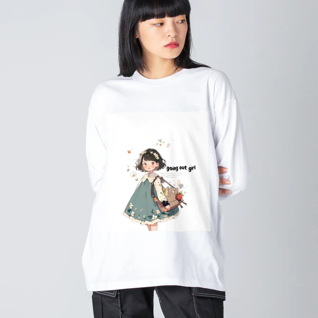 piyotanpiのgoing out girl ビッグシルエットロングスリーブTシャツ