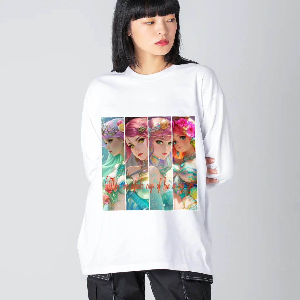 💖宇宙整体♪🌈♪こころからだチャンネル♪💖のThere are infinite rays of love in my eyes Big Long Sleeve T-Shirt