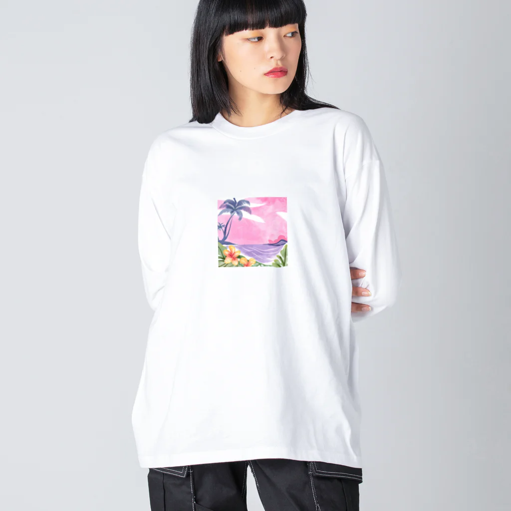 Sweet_moonLaboのHawaii　海とハイビスカス Big Long Sleeve T-Shirt