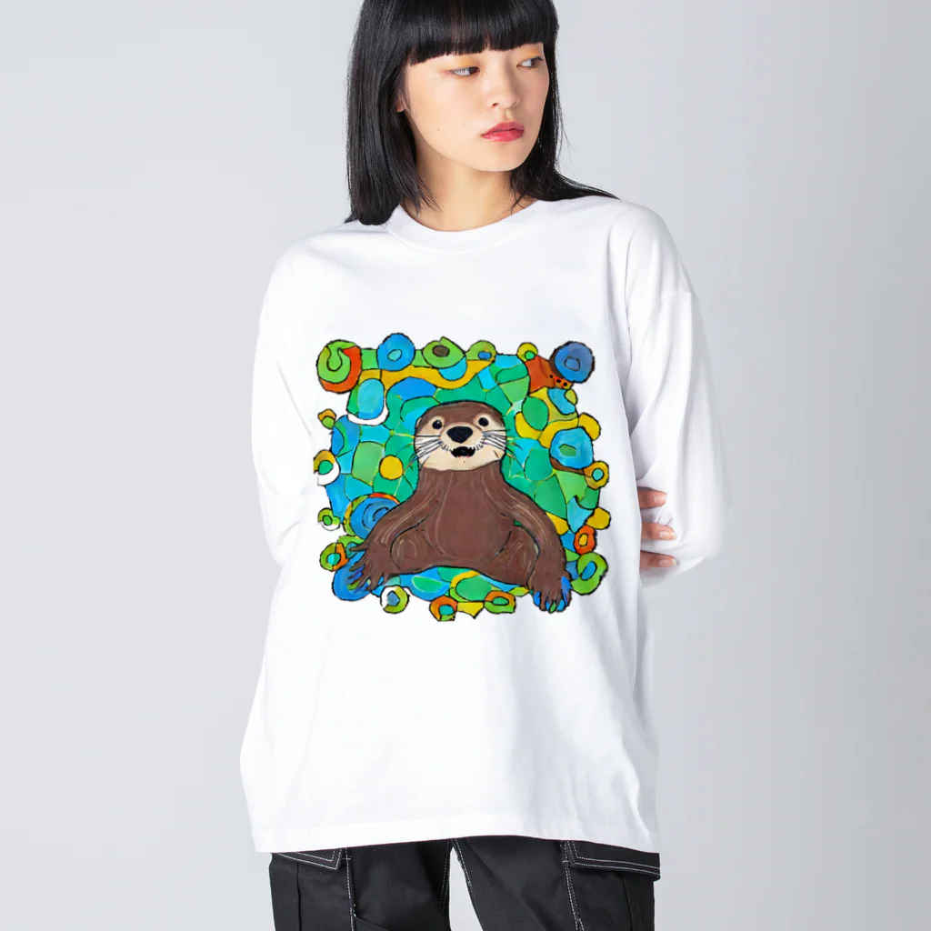 夢幻カワウソくんのお店の夢幻カワウソくん ビッグシルエットロングスリーブTシャツ