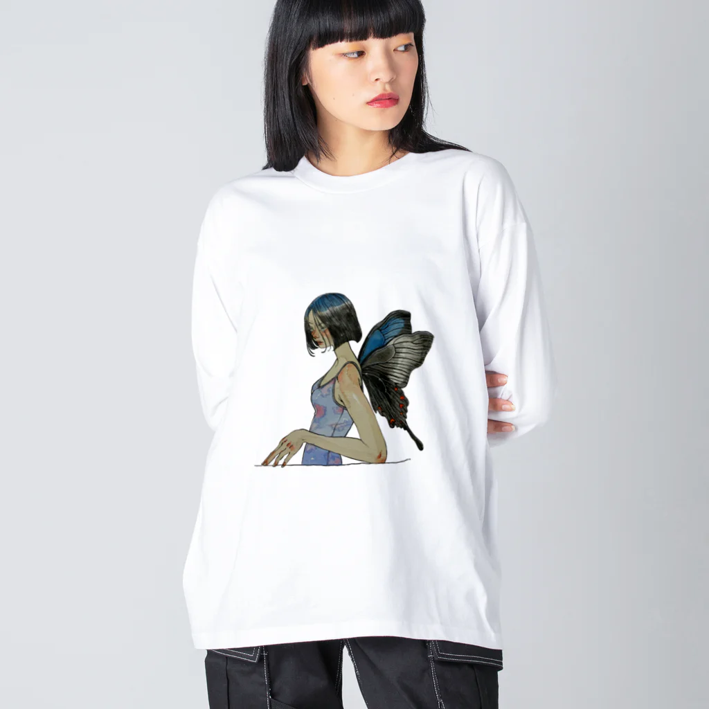 KushaMiのカラスアゲハ Big Long Sleeve T-Shirt