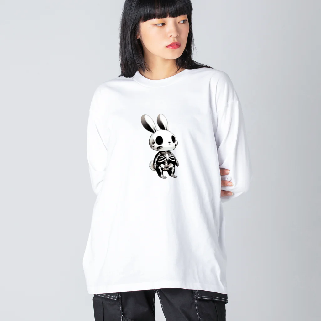 【Crazy Rabbit Nightmare】の【Crazy Rabbit Nightmare】スケルトン Big Long Sleeve T-Shirt