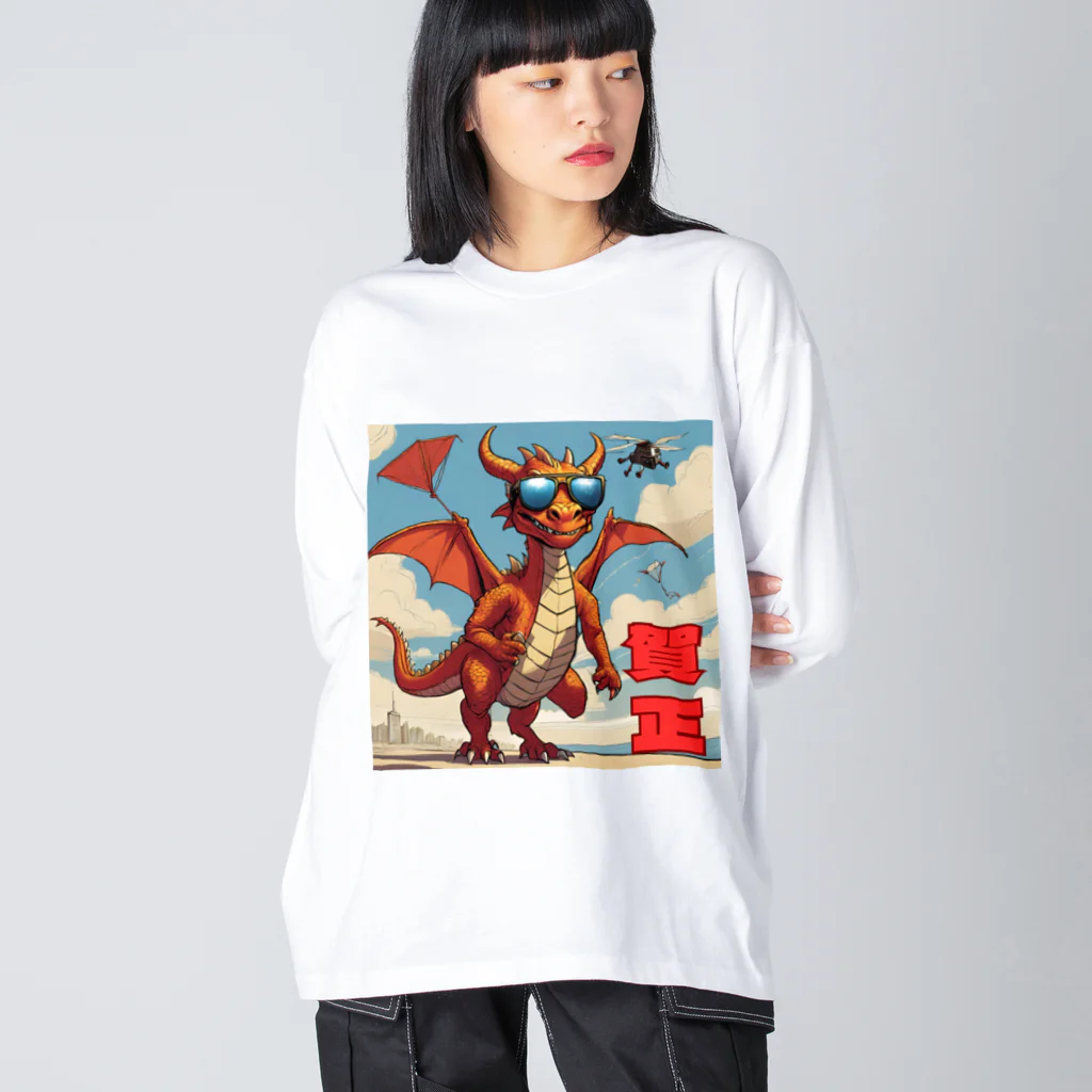 KenySignsのお年始の辰くんのイラストグッズ Big Long Sleeve T-Shirt