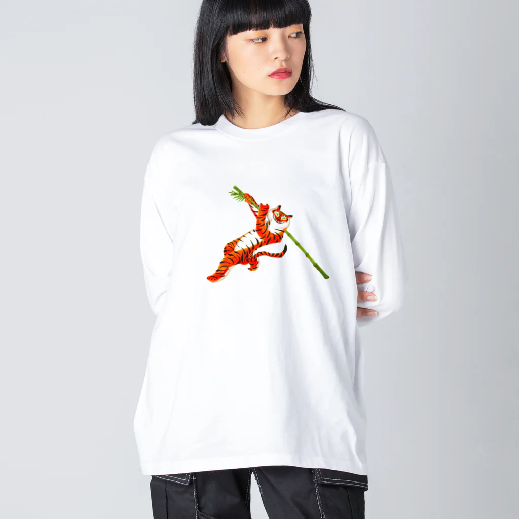 segasworksの功夫のトラちゃん（酔棍） ビッグシルエットロングスリーブTシャツ