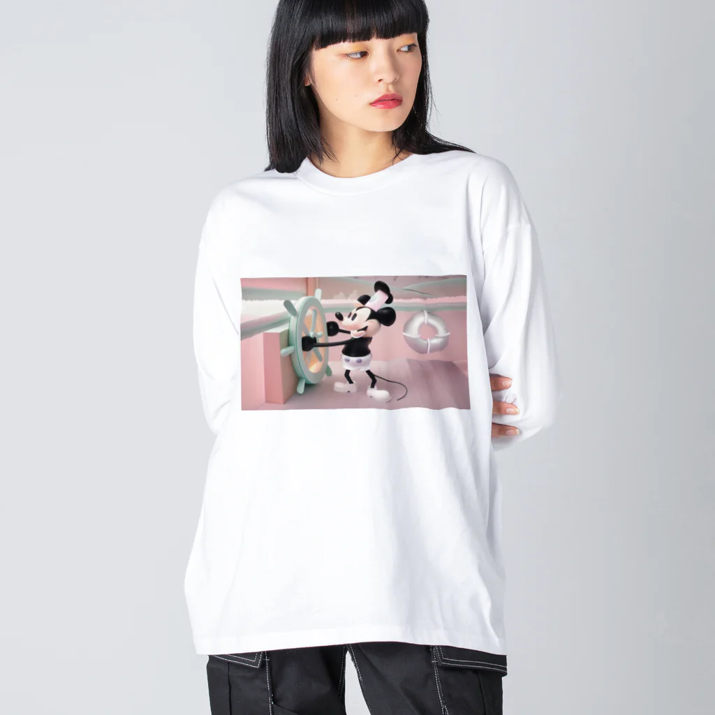 CHIKUSHOの蒸気船ウィリー シャツ ビッグシルエットロングスリーブTシャツ