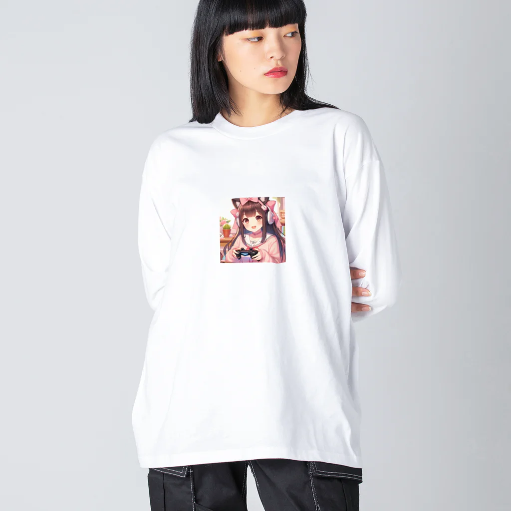 luckyTigerのゲーム女子 Big Long Sleeve T-Shirt