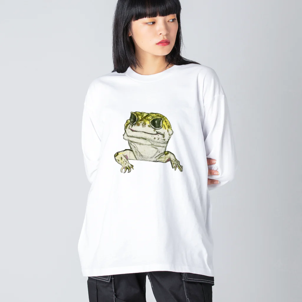 かなへびくん のヒョウモントカゲモドキ（かなへびくん） ビッグシルエットロングスリーブTシャツ