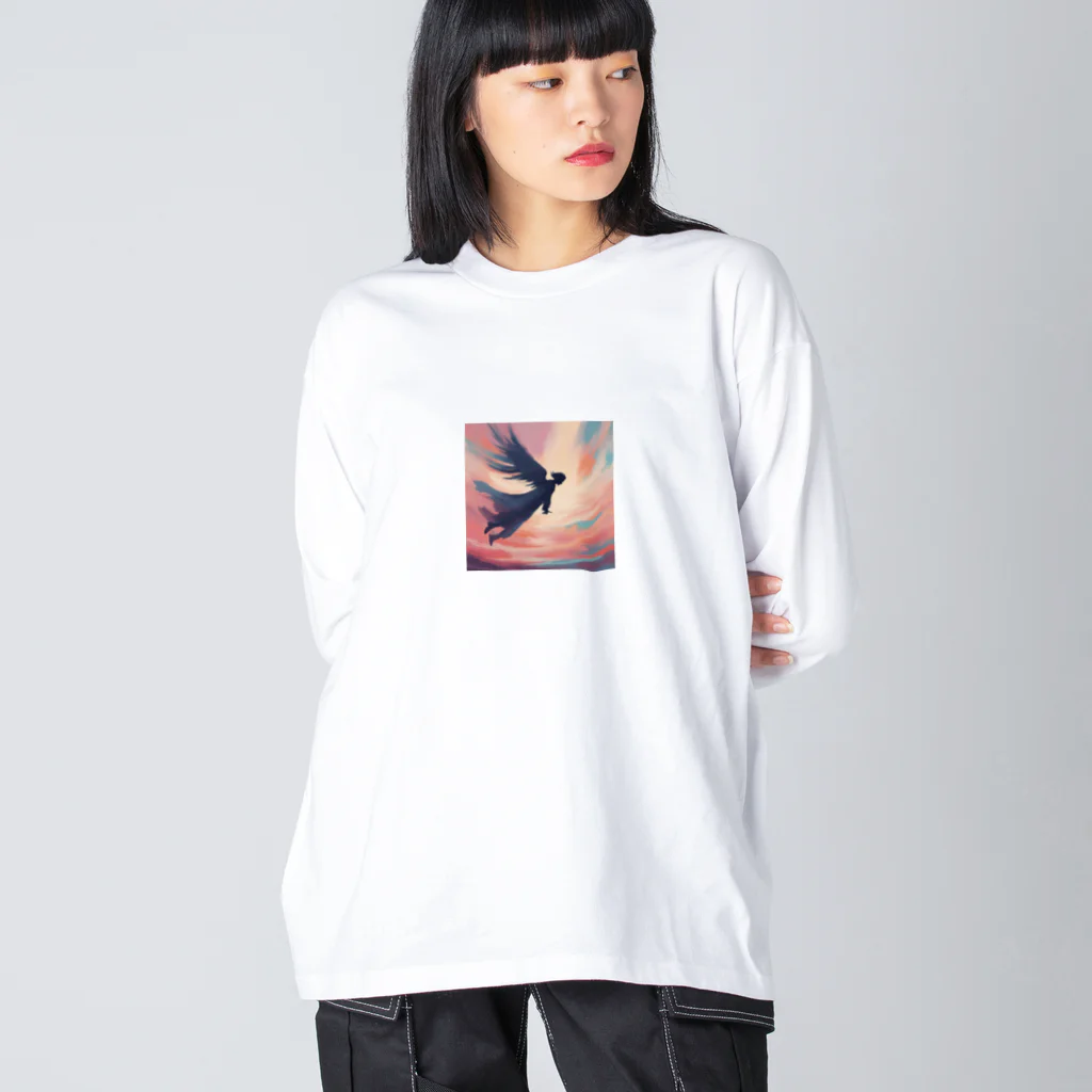 miraiのみらいの空を舞う天使 Big Long Sleeve T-Shirt