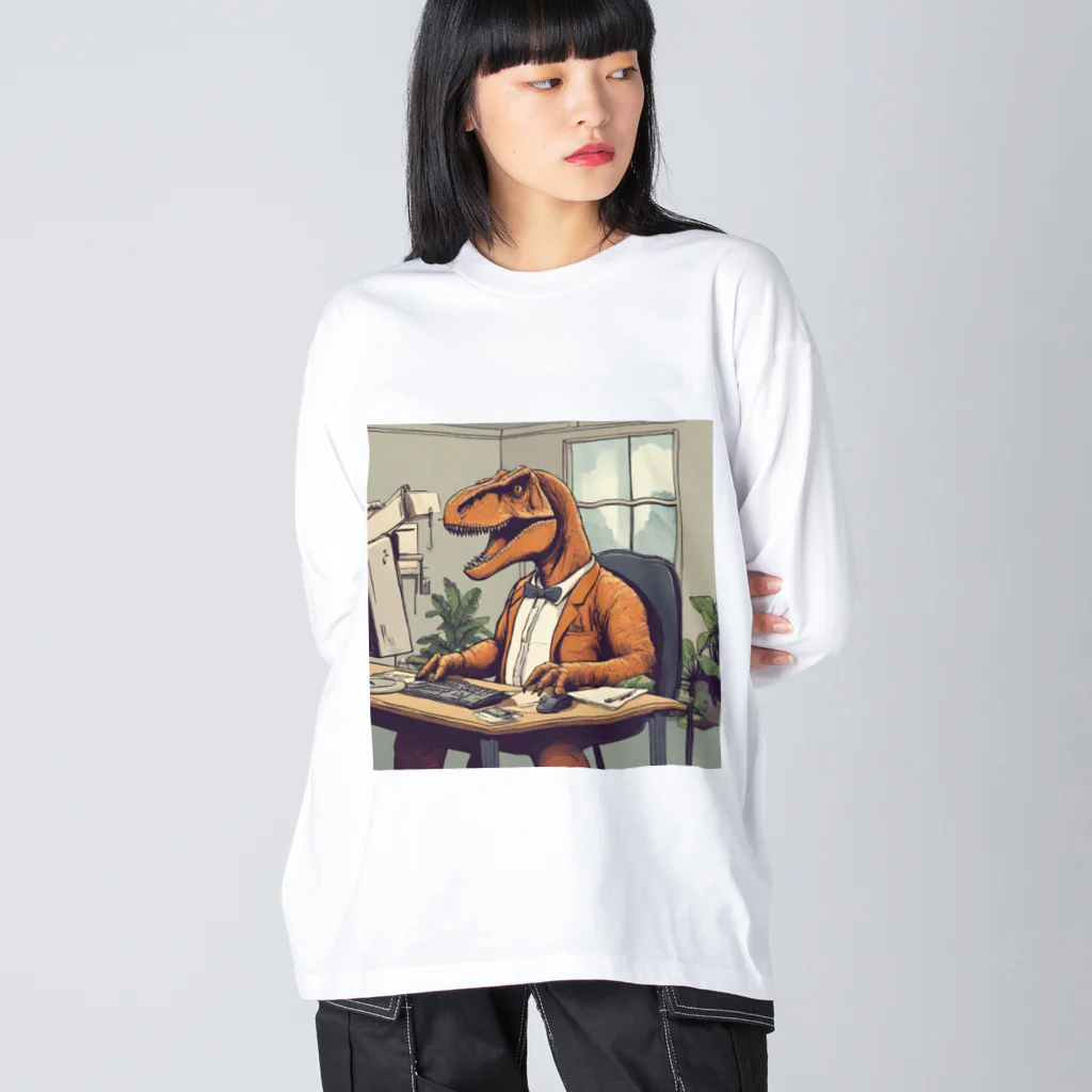 kenshopの働く恐竜 Big Long Sleeve T-Shirt