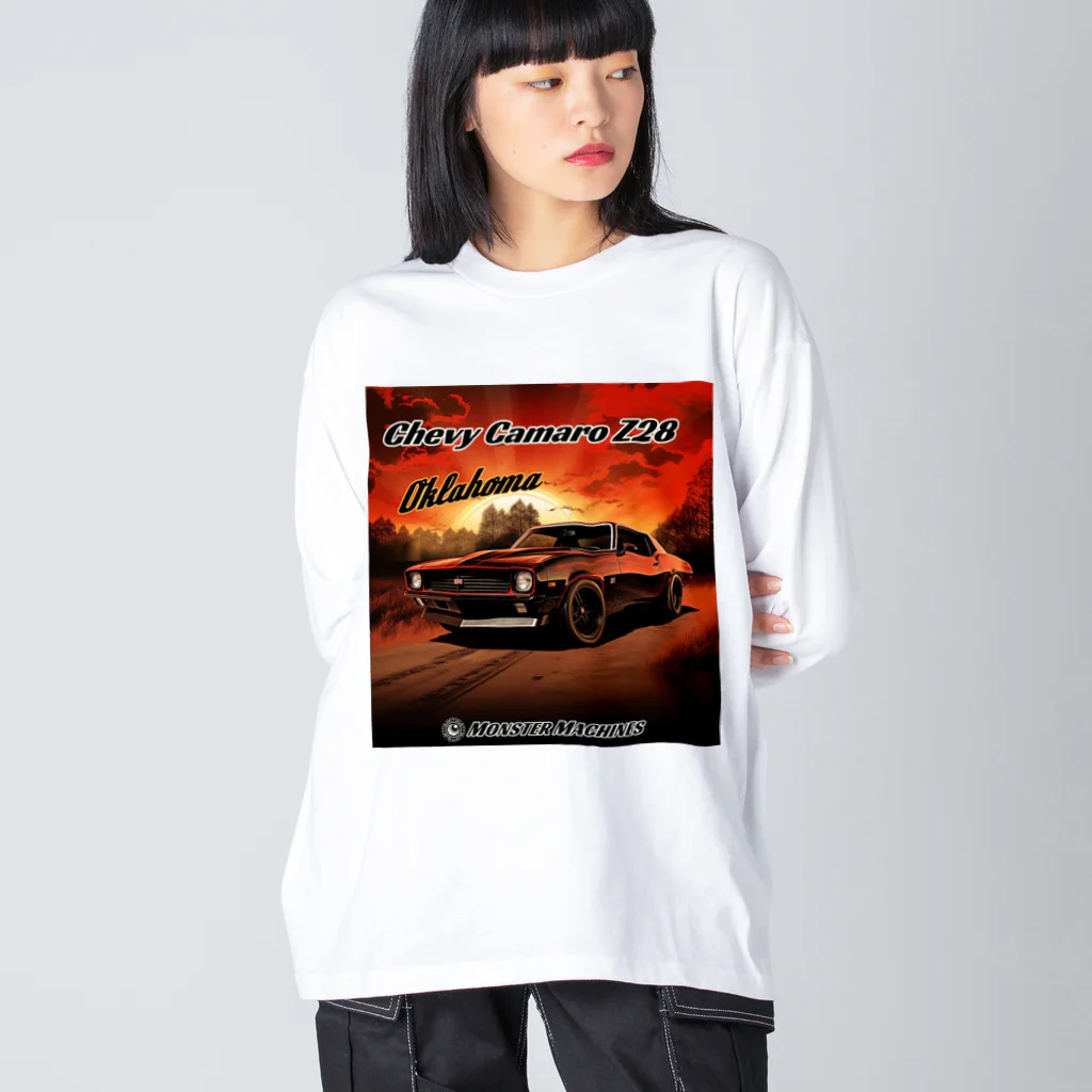 ｱｰﾄｷﾞｬﾗﾘｰ こっそり堂 (笑のChevy Camaro Z28 Oklahoma モンスターマシーン ビッグシルエットロングスリーブTシャツ