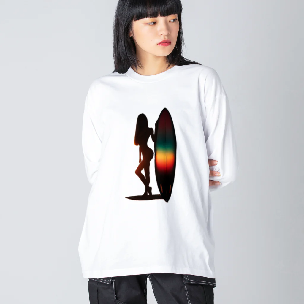 hoodie styleのサーフィン女子 Big Long Sleeve T-Shirt