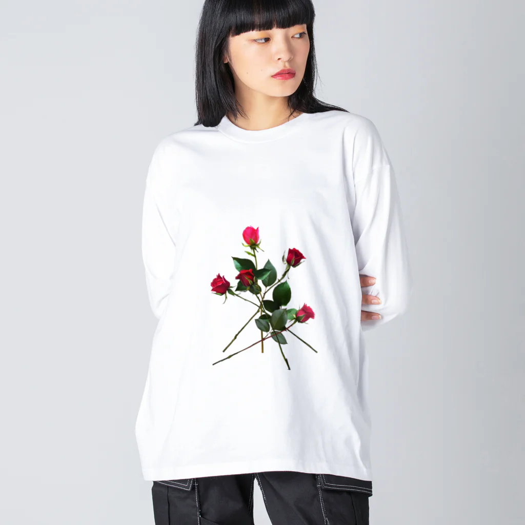 24_Redpink  visual calendarのRedpink 5 roses Big Long Sleeve T-Shirt