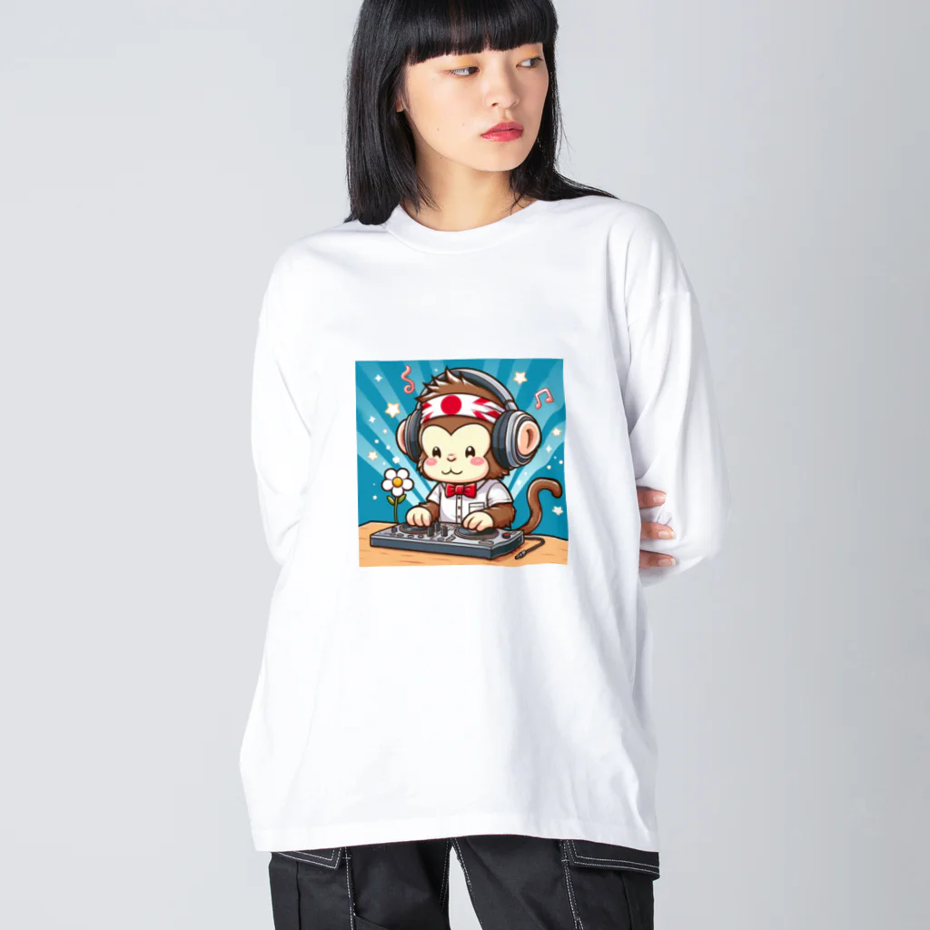 おふざけの日本猿のDJ Big Long Sleeve T-Shirt