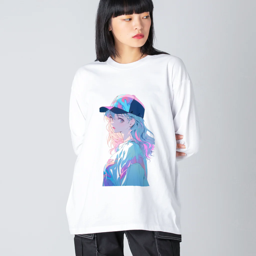 yanagi029の帽子女子 ビッグシルエットロングスリーブTシャツ