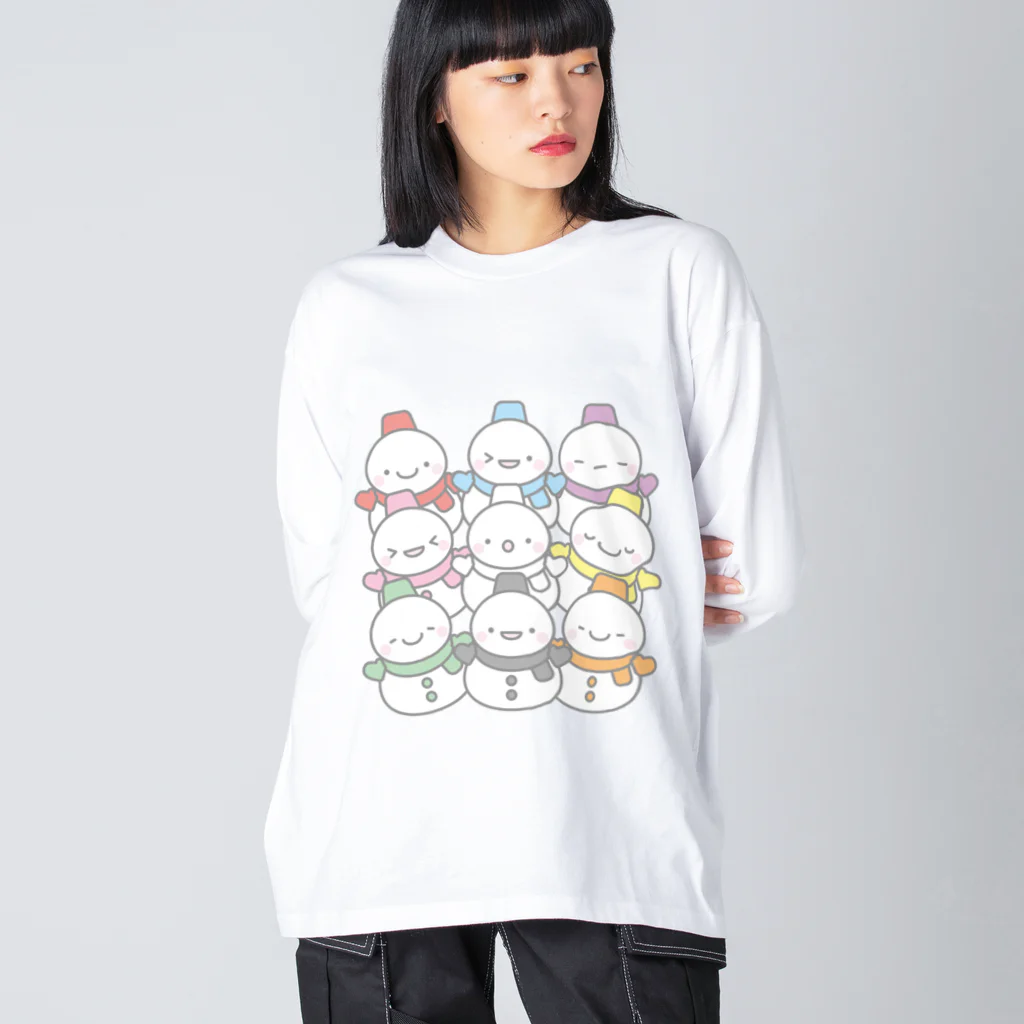 kawaii_designのカラフルsnowmans（雪だるま） Big Long Sleeve T-Shirt