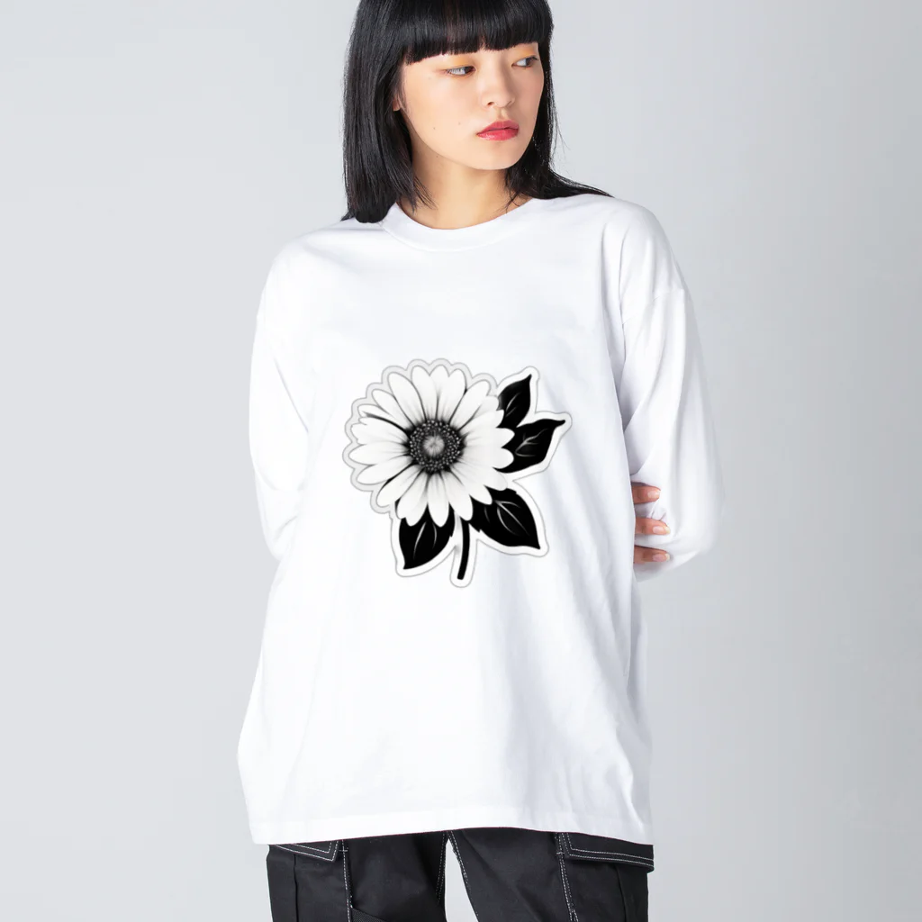 ファンシーTシャツ屋のモノクロマーガレット Big Long Sleeve T-Shirt