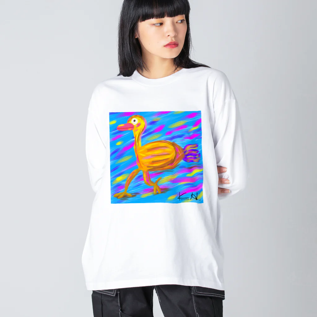 create_M2のアートなダチョウ Big Long Sleeve T-Shirt