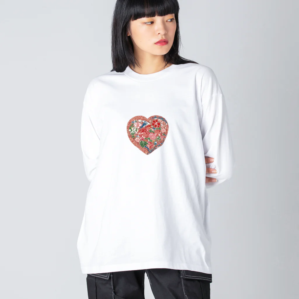 HeartyTimeのハート紅型 ビッグシルエットロングスリーブTシャツ