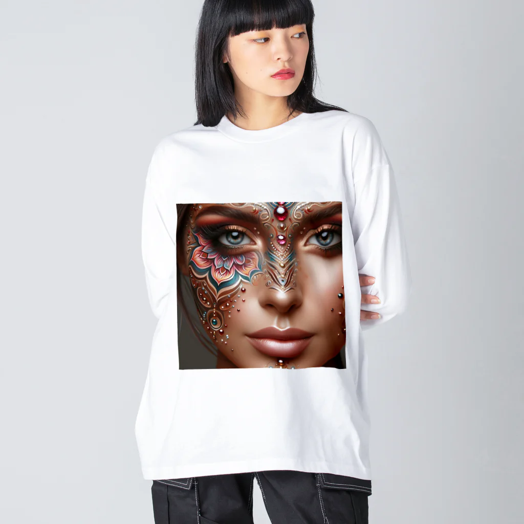 女神🌟曼荼羅のMANDALA MAKEUP  Big Long Sleeve T-Shirt