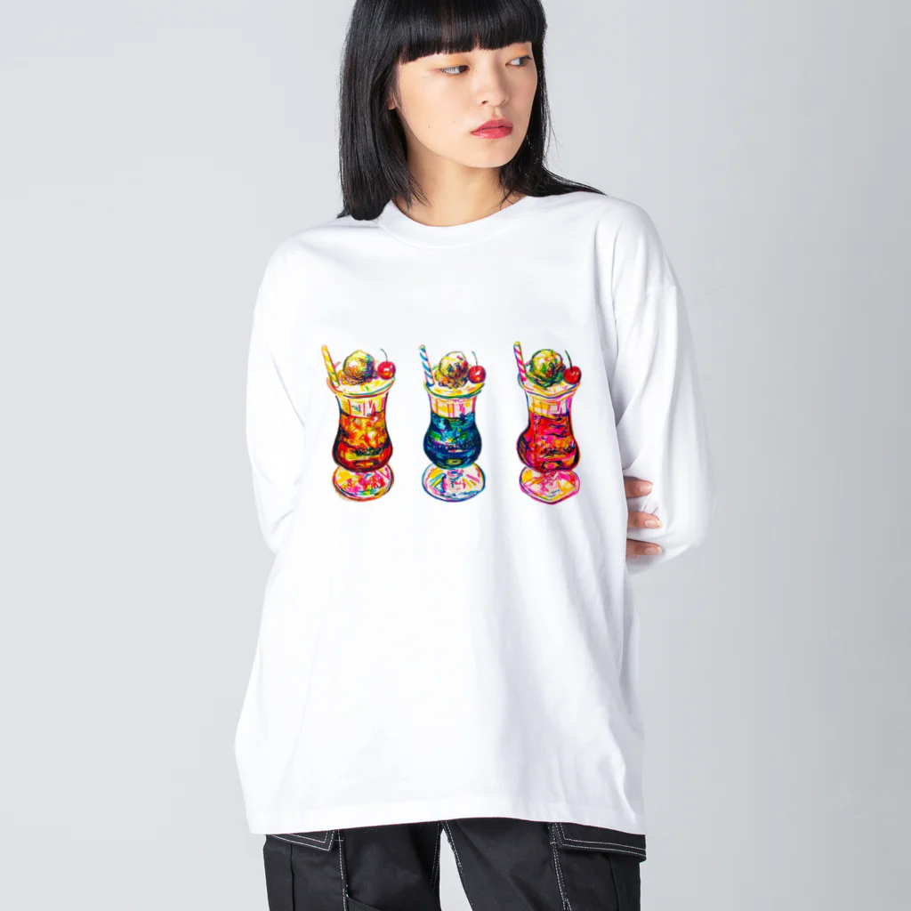 しゃけどうふの可愛いクリームソーダ Big Long Sleeve T-Shirt