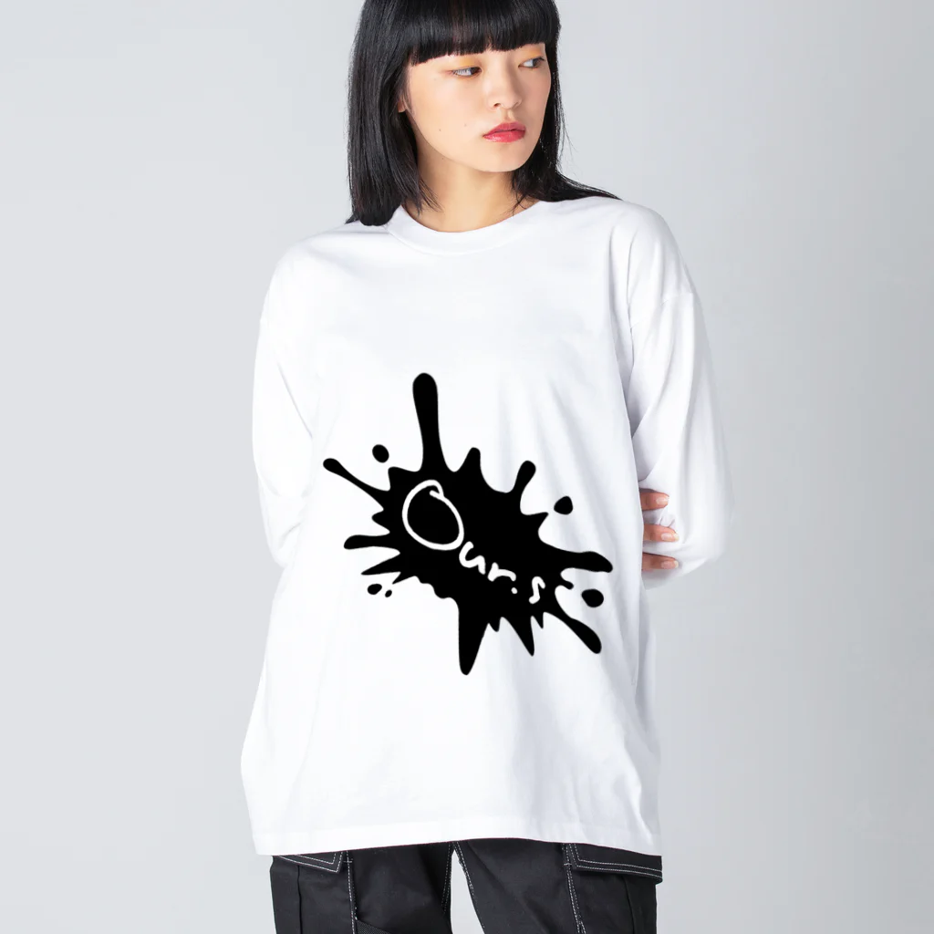 Our.s SUZURI店のOur.s とびちるビックインク風ロゴ Big Long Sleeve T-Shirt