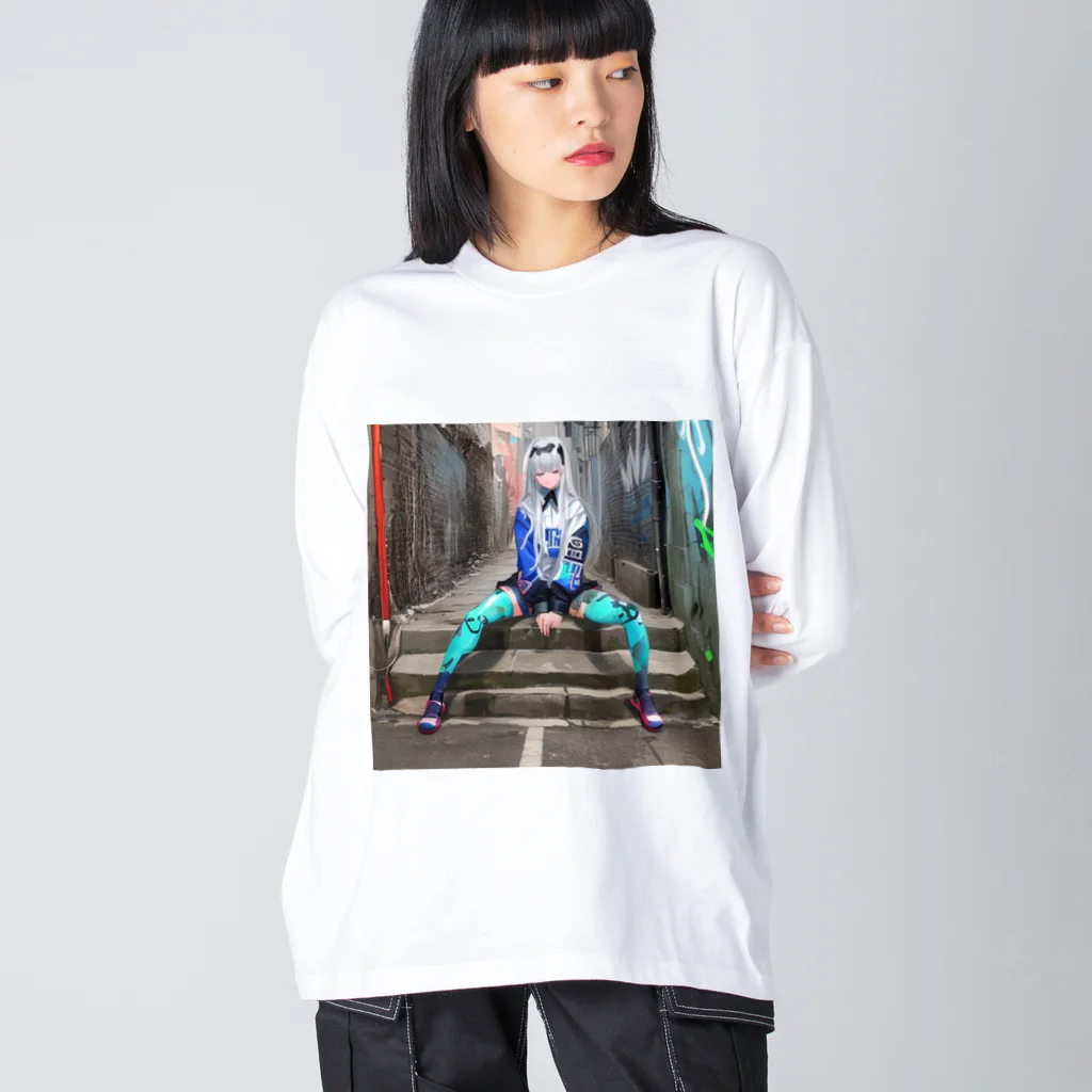 shiba9のパンクガール ビッグシルエットロングスリーブTシャツ