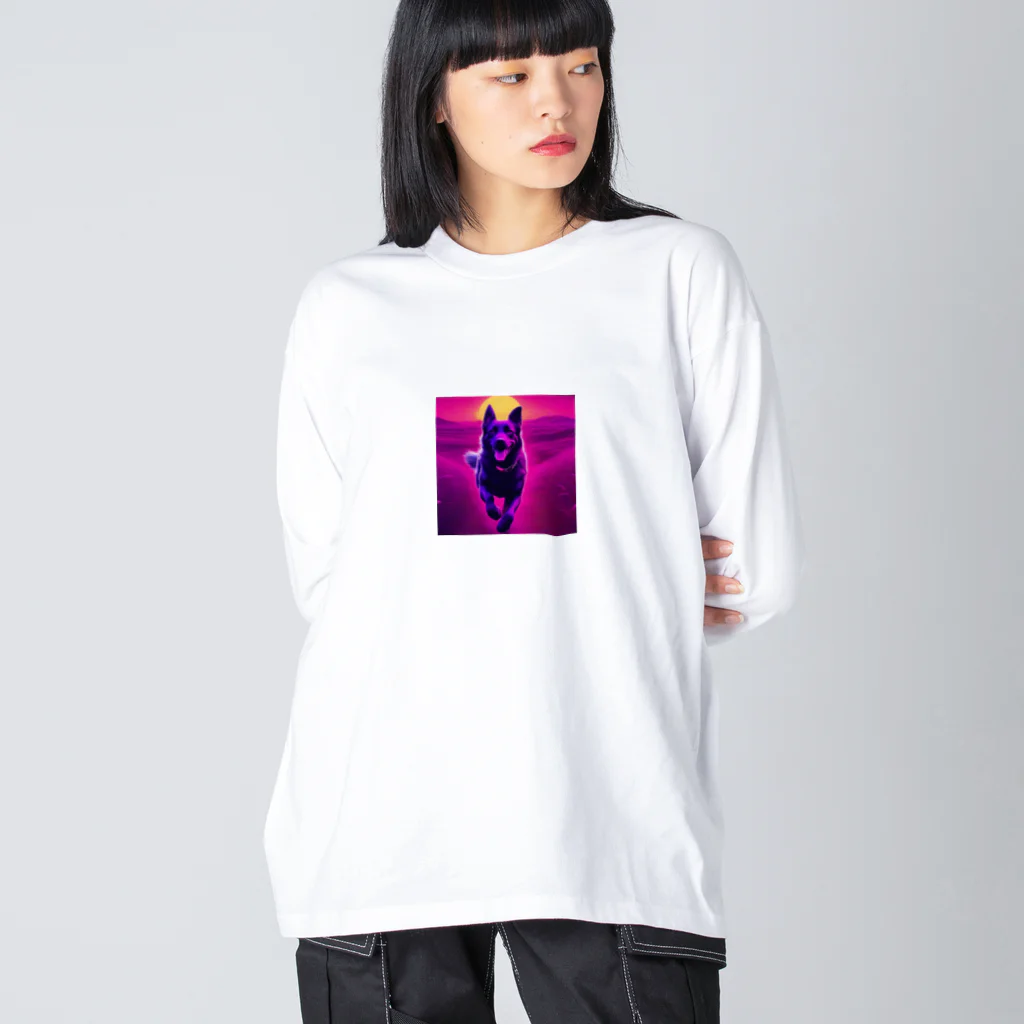 JIN12のワンちゃん  ビッグシルエットロングスリーブTシャツ