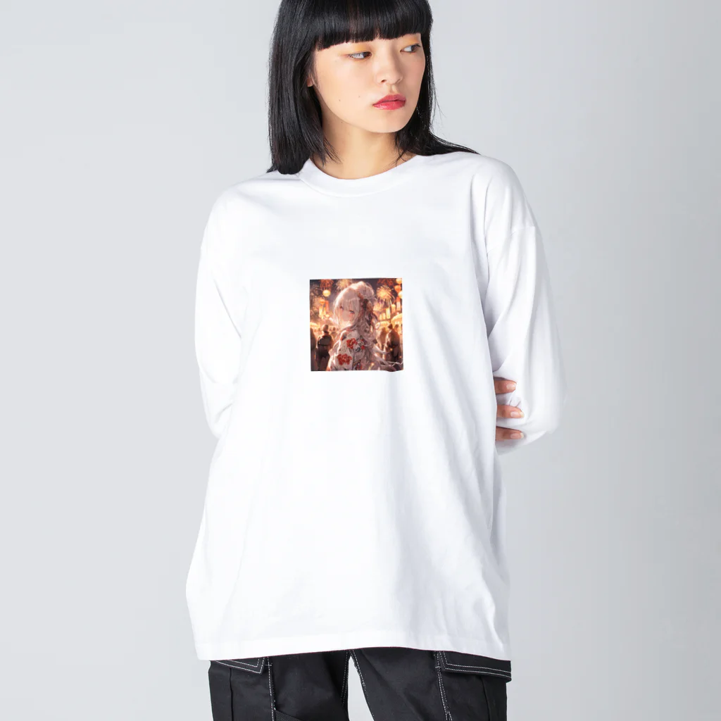 シルバームーンコーストの銀髪美女 シリーズ2 in 花火大会 Big Long Sleeve T-Shirt