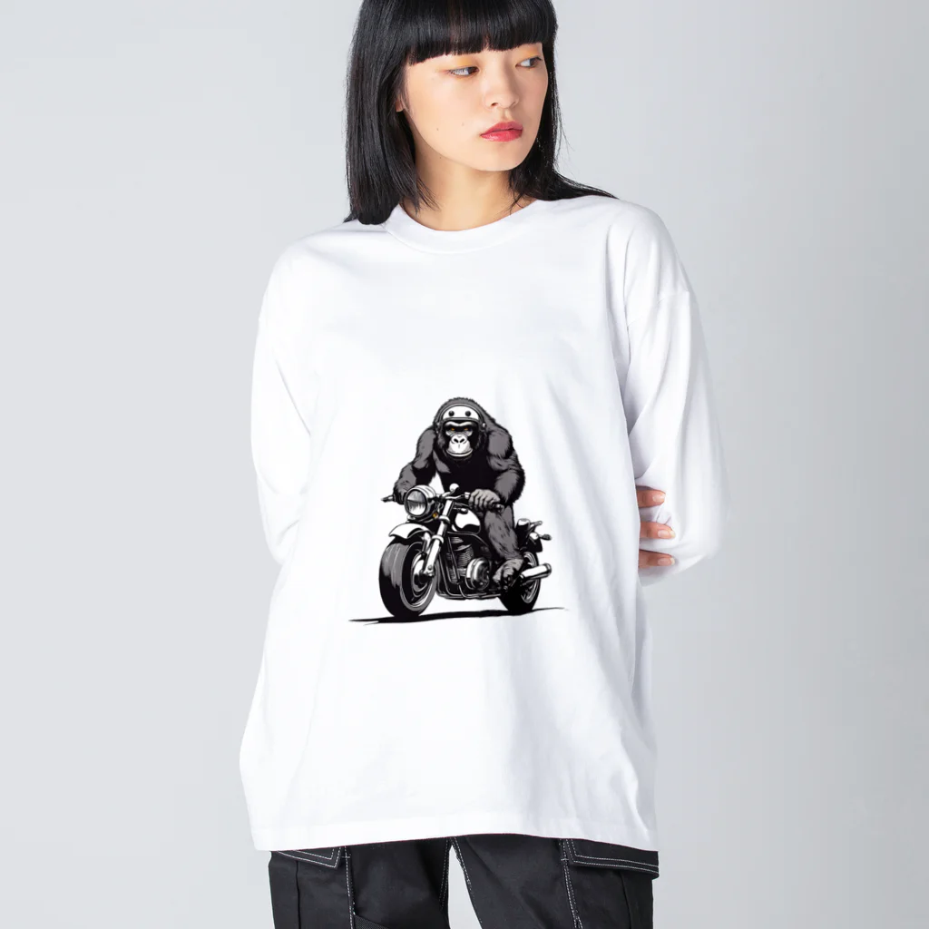 UEKIshopのバイクに乗ったゴリラ Big Long Sleeve T-Shirt