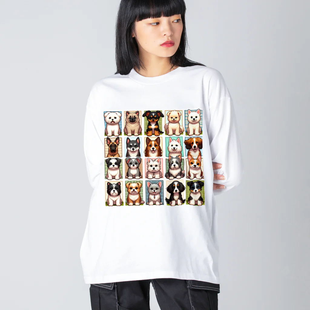 タマちゃんのいろいろな犬達1 ビッグシルエットロングスリーブTシャツ