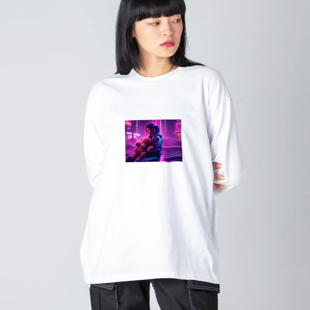 wkb777のくまのぬいぐるみと女性 Big Long Sleeve T-Shirt