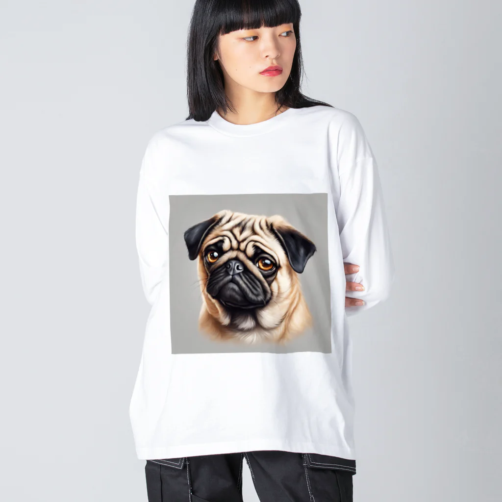 Hapirizeのパグりん Big Long Sleeve T-Shirt