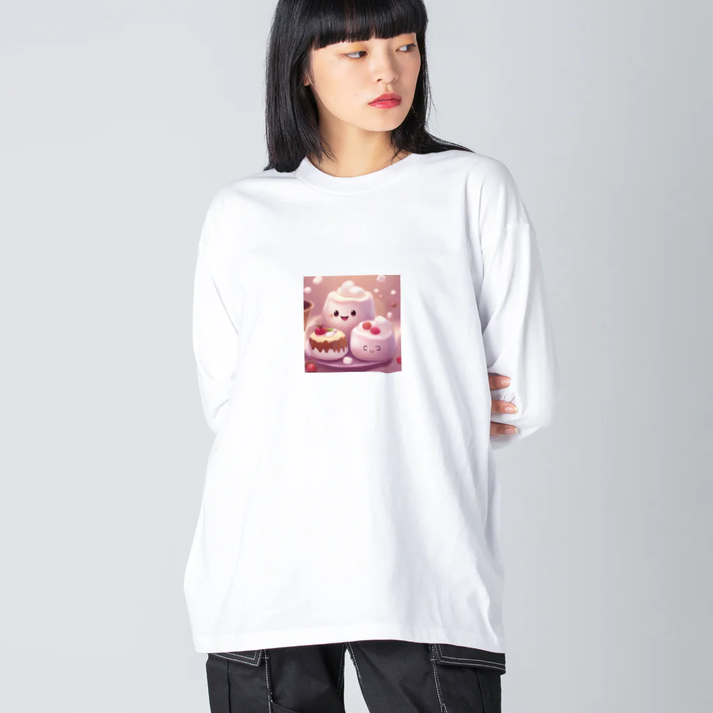 amxafukのふわふわマシュマロかわいいプリン Big Long Sleeve T-Shirt