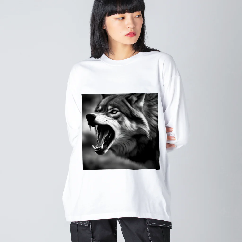 狼ショップの狼王の轟く咆哮 Big Long Sleeve T-Shirt