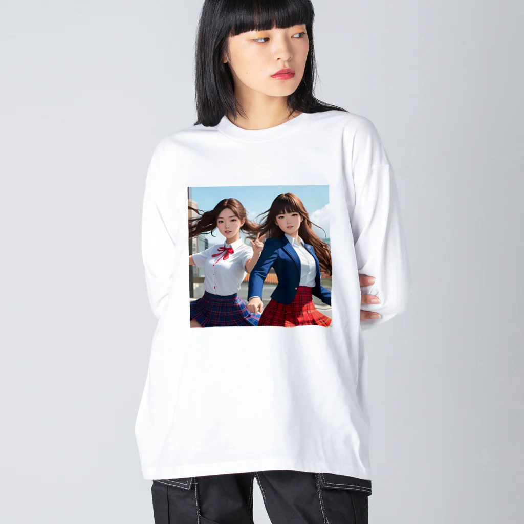 あかいはちのダンス ビッグシルエットロングスリーブTシャツ