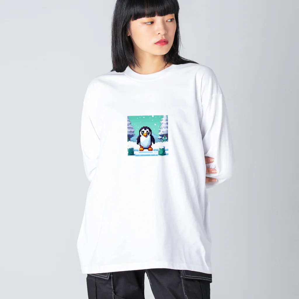 ulyssespomatsの冒険しているペンギン ビッグシルエットロングスリーブTシャツ