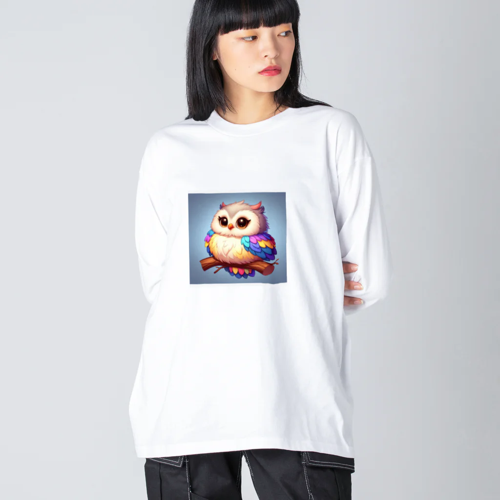 mame1103の虹色幸ふくろう Big Long Sleeve T-Shirt