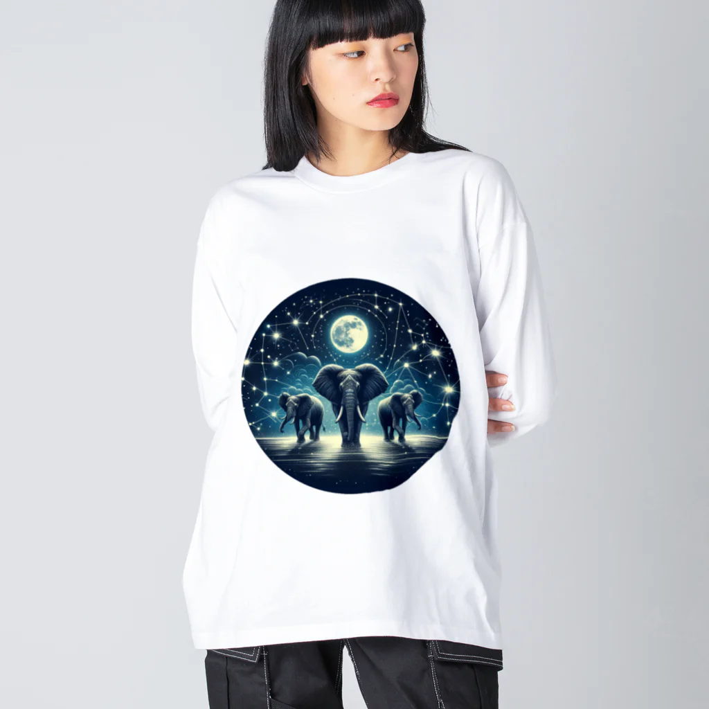 FUMYのNight  Elephant Symphonic ビッグシルエットロングスリーブTシャツ