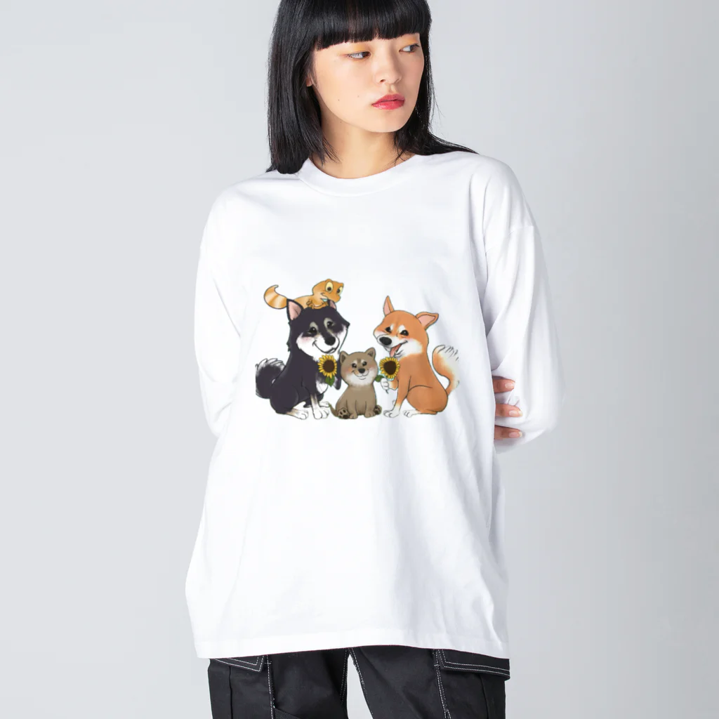 柴犬×ニシアフ の柴犬ニシアフ ビッグシルエットロングスリーブTシャツ