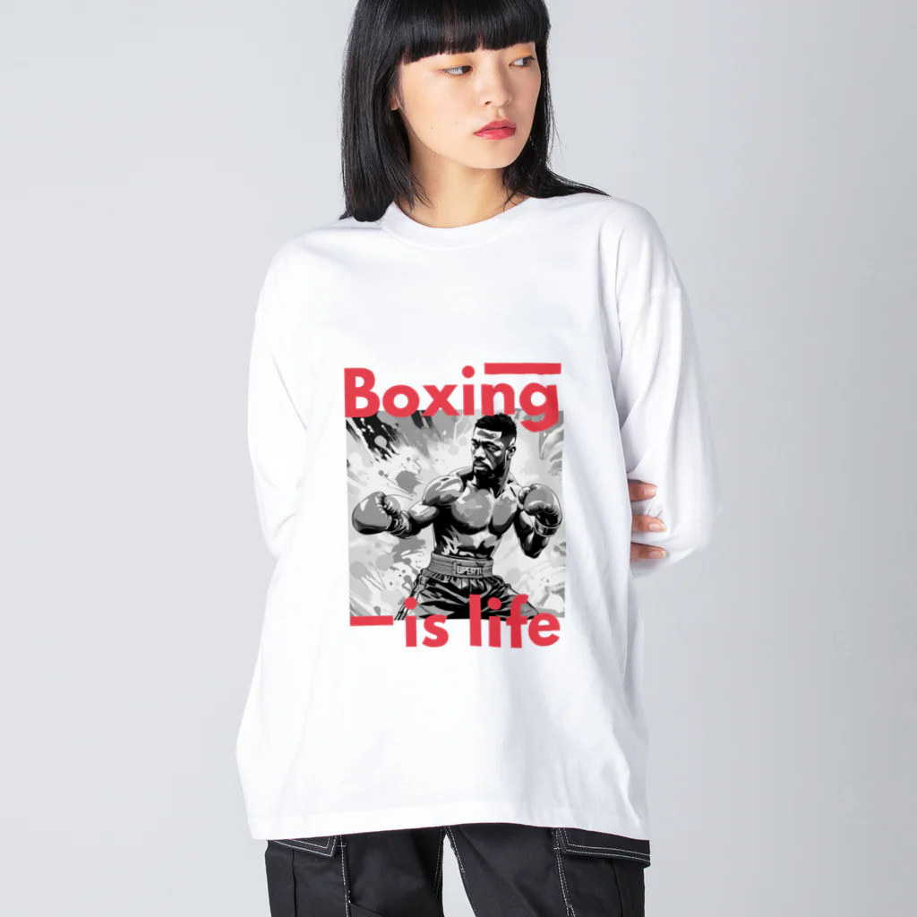 R&N Photographyのボクシングは人生だ ビッグシルエットロングスリーブTシャツ