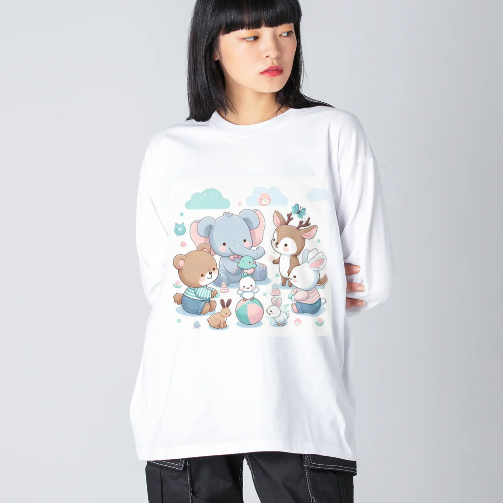 Cute! Salesの森の動物たち Big Long Sleeve T-Shirt