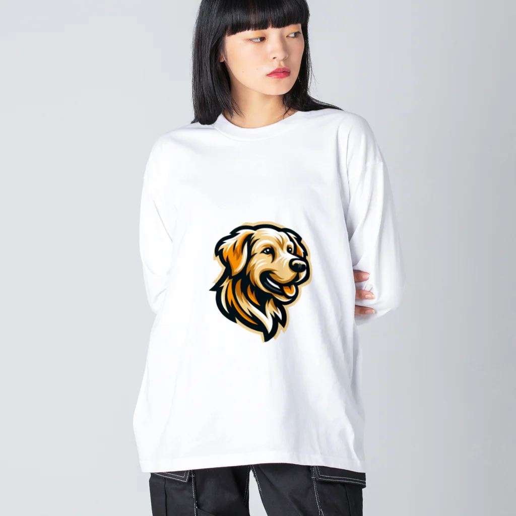 K8920の『キュートで愛らしい犬のイラストロゴ』 Big Long Sleeve T-Shirt