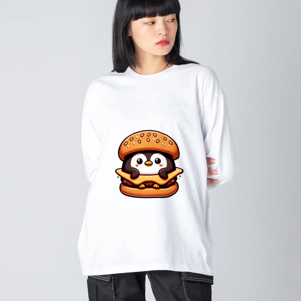 ゆるきゃら製作所のペンギンバーガー ビッグシルエットロングスリーブTシャツ