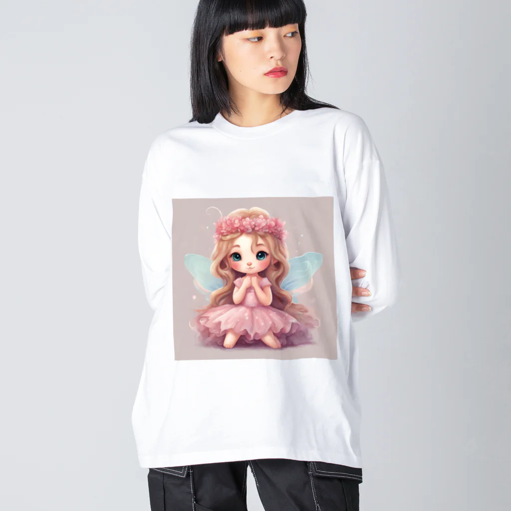 プリンゴブリンのピンクシー子さん ビッグシルエットロングスリーブTシャツ