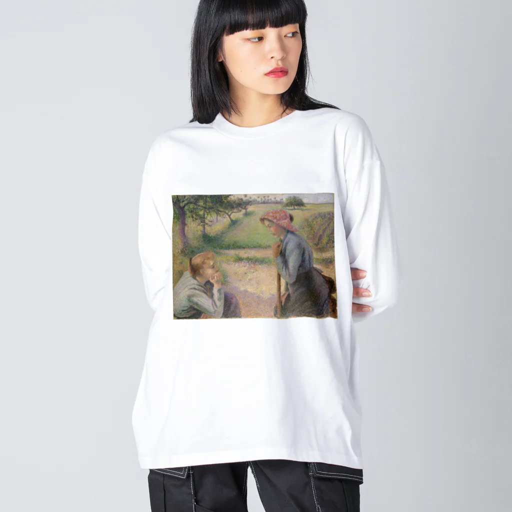 世界美術商店の2人の若い農夫 / Two Young Peasant Women ビッグシルエットロングスリーブTシャツ