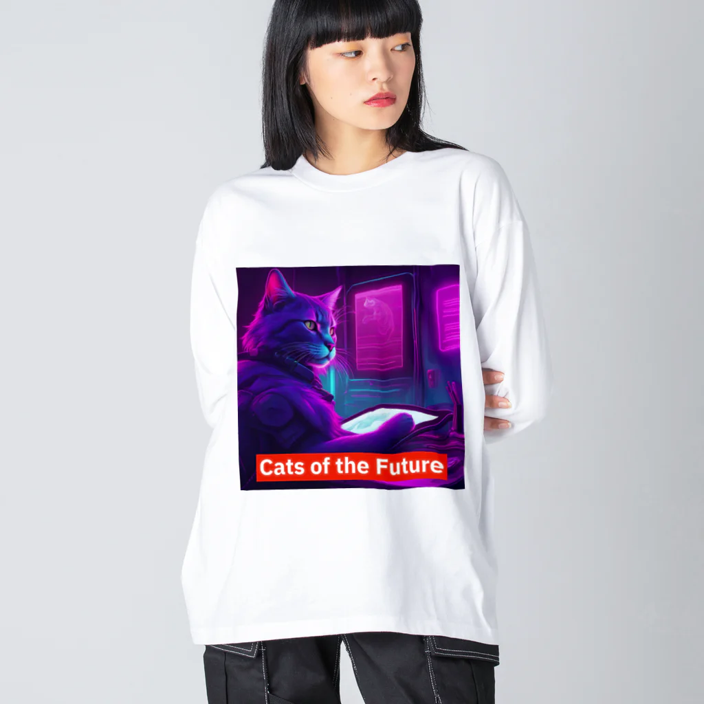 THE NOBLE LIGHTのCats of the Future Big Long Sleeve T-Shirt