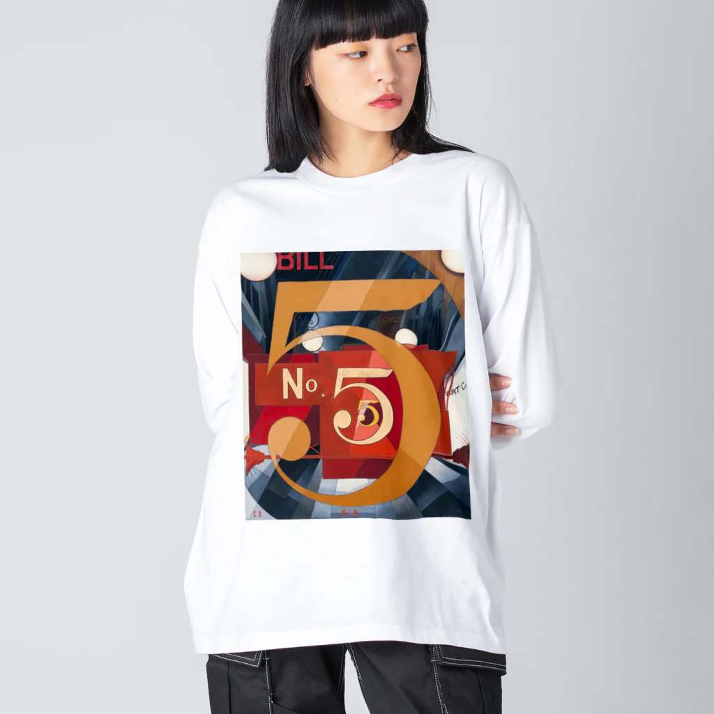 パブリックドメインさんのチャールズ・デムス charles demuth No5 金のNo.5 ビッグシルエットロングスリーブTシャツ