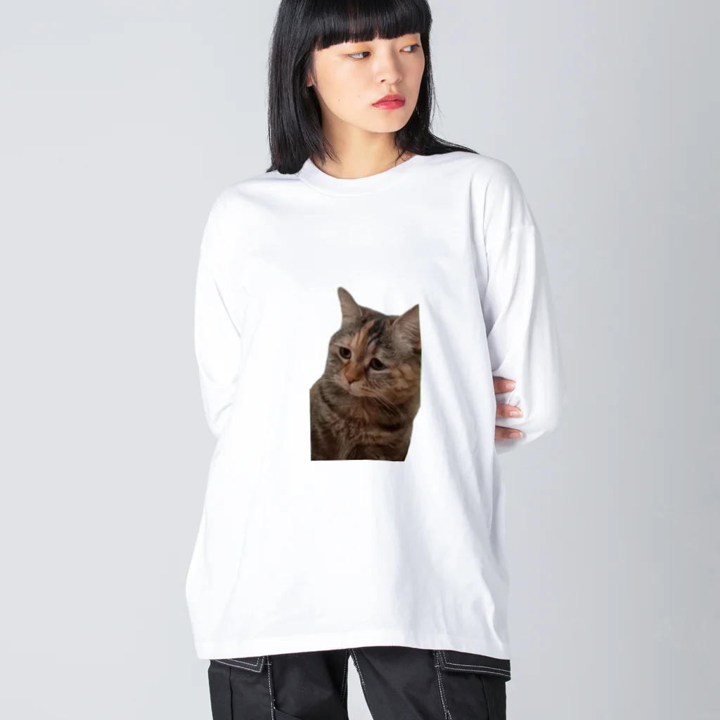 猫ミームグッズの【猫ミーム】叱られる猫 Big Long Sleeve T-Shirt