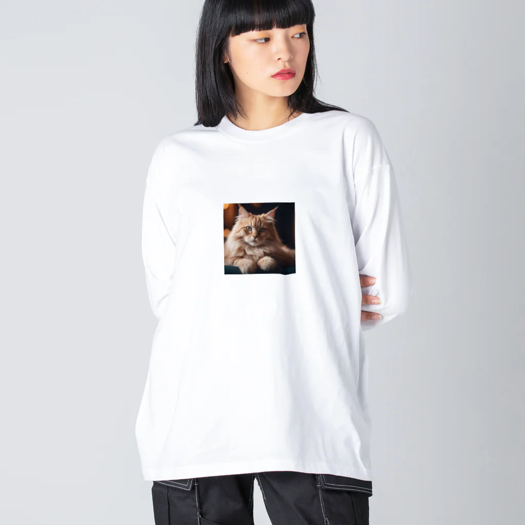 マオのふんわり猫 Big Long Sleeve T-Shirt